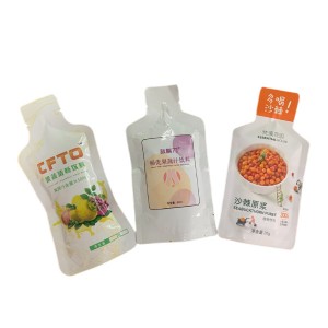 Unike foarmige ferpakking Pouch Laminated Plastic Heat Sealable Sachets Bag Foar Sea Buckthorn Juice